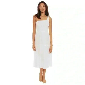 BECCA by Rebecca Virtue Ponza Smocked One Shoulder Cover Up Dress